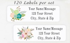 120 Personalized Return Address Labels 2/3" x 1 3/4" - Flowers Florals