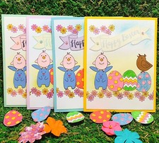 Handmade Easter Card Lot 4 Greeting Cards Friends Assortments Free Shipping