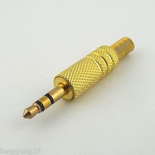3.5mm 1/8" Stereo Male Plug Audio Cable Solder Gold Plated TRS Adapter Connector