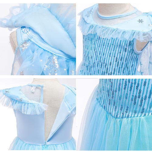 Girls Princess Cinderella Rapunzel Belle Fancy Dress Up Party Birthday Costume - Picture 138 of 161