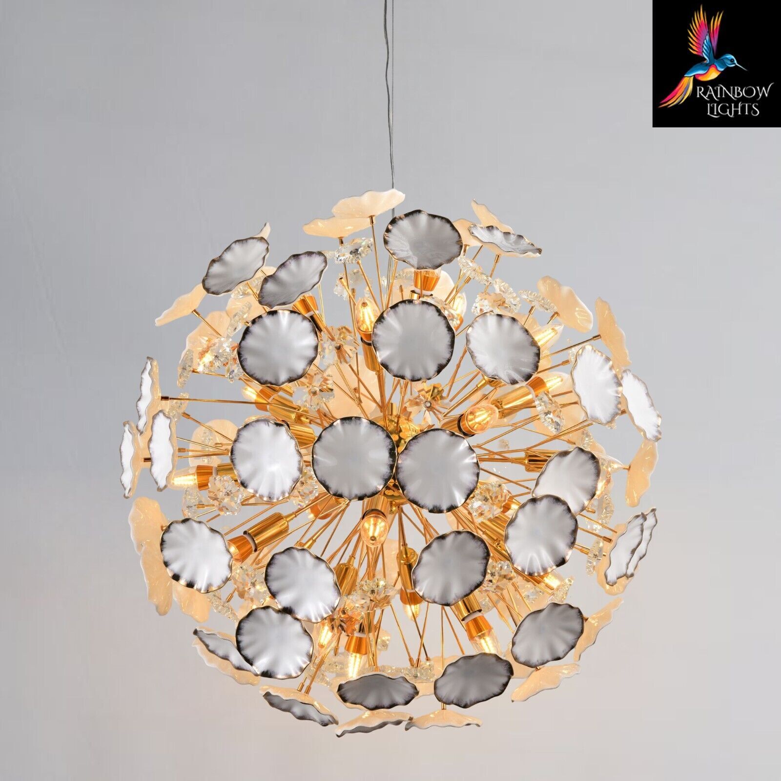 Mid-Century Sputnik Agate Dandelion Chandelier Light Fixture