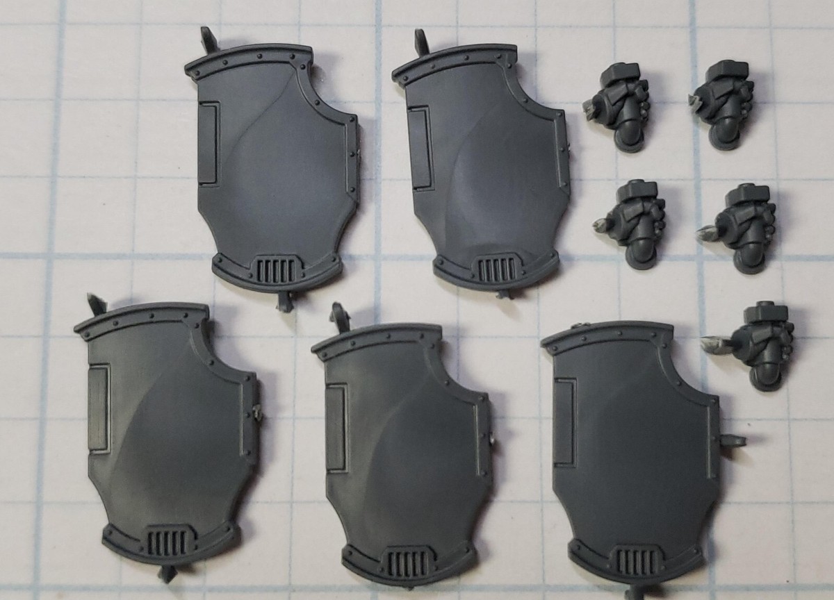 30K Space Marine Bits Mark VI Assault Squad Combat Shields x5 Set