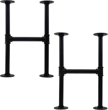 28 Inch Industrial Pipe Table Leg Set, Iron Base Legs for Coffee Tables, Desks,