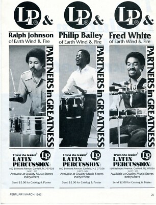 1982 Print Ad LP Drums w Ralph Johnson Philip Bailey Fred White Earth Wind Fire