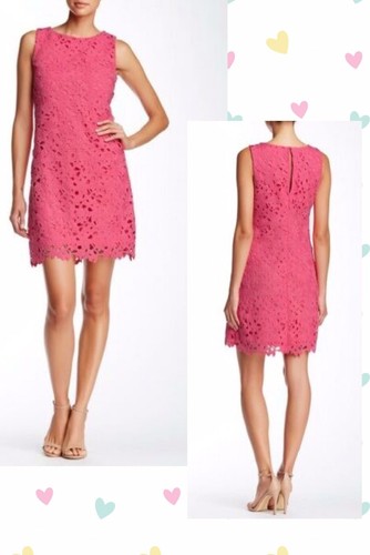 PINK CROCHET LACE COVERED DRESS BY 