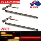 2X Flexible 90 LED Motorcycle Light Strip Rear Tail Brake Stop Turn Signal Lamp