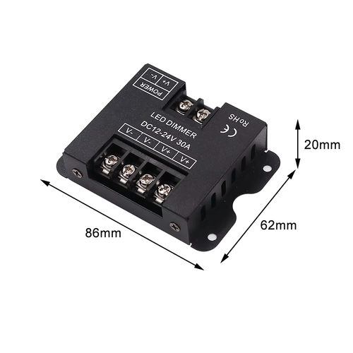 DC12-24V Single Color LED Light Strip Dimmer Wireless Remote Controller Dimmer - Picture 3 of 13
