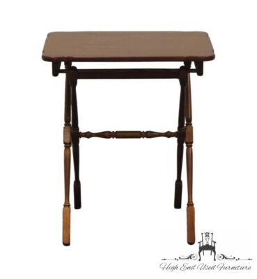 ETHAN ALLEN Antiqued Pine Old Tavern Folding TV Trays Stand