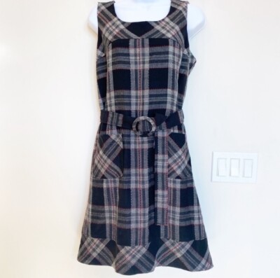 BANDOLINO School Girl Plaid Shift Dress, Academia, Ladies/Juniors Size Medium