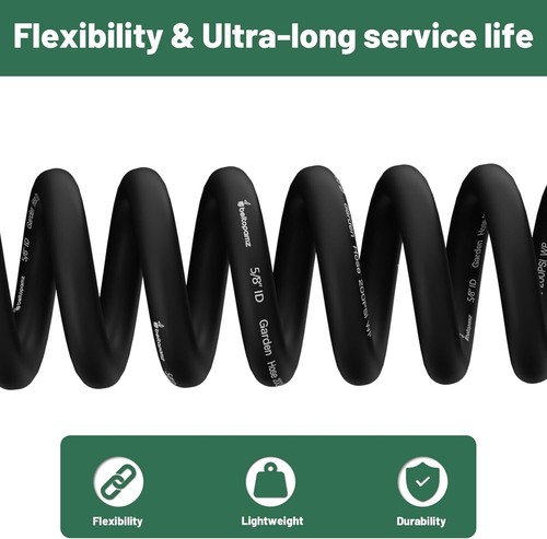 100 ft Garden Hose 5/8 in Male to Female Heavy Duty Water Hose Flexible No Kinks - Picture 4 of 6