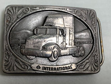 International Belt Buckle Vintage 1991 Tonkin Pewter Semi Truck      A1