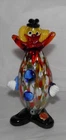 Vintage Mid Century MURANO Italy Glass 7" CLOWN Multi Color Orig Label MINT