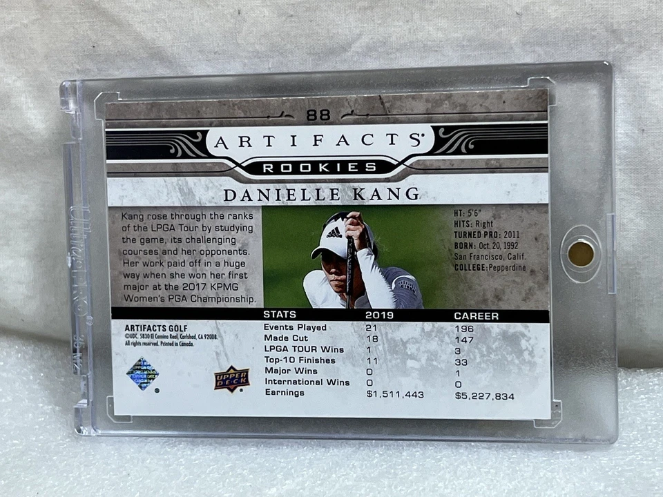 2021 Upper Deck Artifacts LPGA Golf Danielle Kang Horizontal SP Rookie 23/25 - Image 2 of 2
