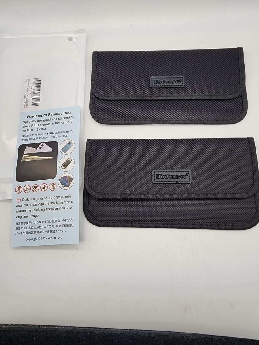Faraday Bag, Pack of Wisdompro RFID Signal Blocking Bag