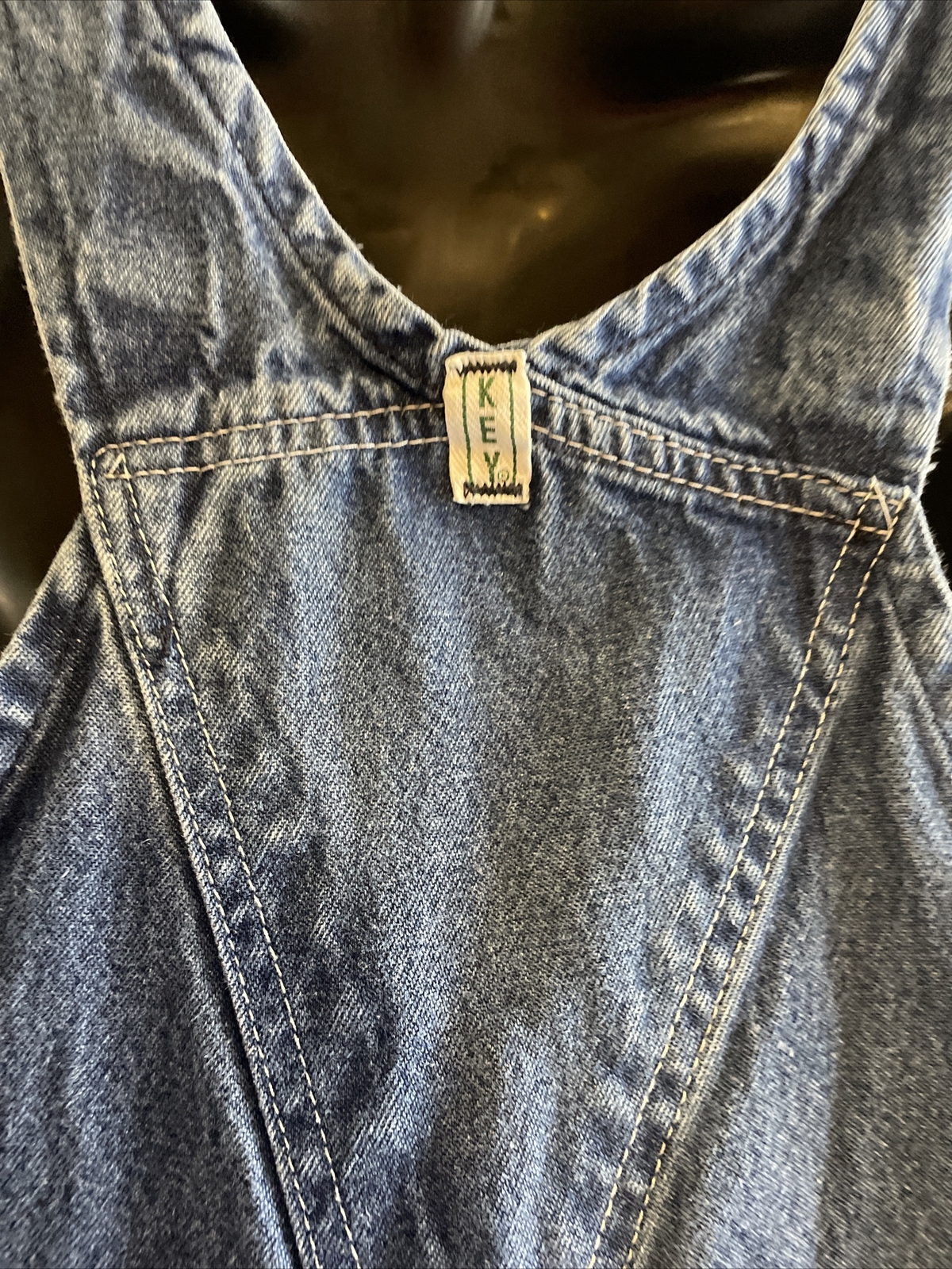 Key Imperial Bib Overalls Mens 38x29 Blue Denim Carpenter Work Farmer