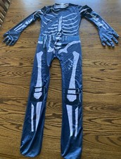 Skelton Boys Costume W/ Mask Size Medium Blue