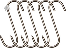 5 Stainless Steel Meat Hooks 304 25cm 10mm Professional Butchery Hanging Pork Wild