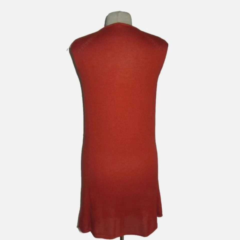 Andrew GN Orange Dress 12 Burnt Orange Cashmere Silk Sleeveless Made in Italy - Image 2 of 4