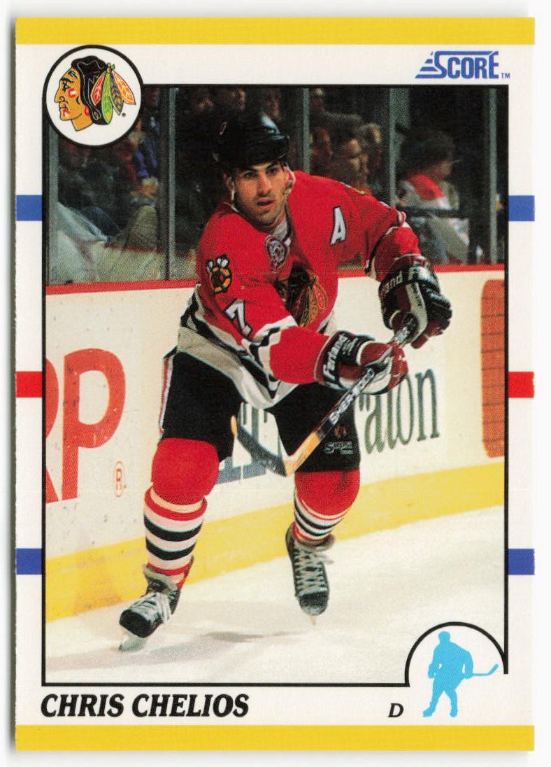 Chris Chelios #4T Hockey Cards 1990 Score Rookie Traded trading card — raw and PSA graded price guide