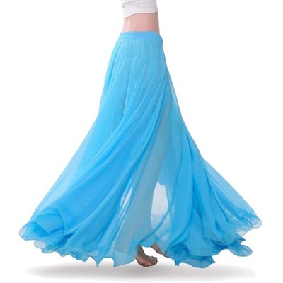 Bauchtanz Rock Damen Chiffon Maxi Wickelrock Karneval Tanz Kleidung