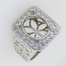 For Her Semi Mount Ring Setting Oval 10x8mm Ring With 925 Sterling Silver