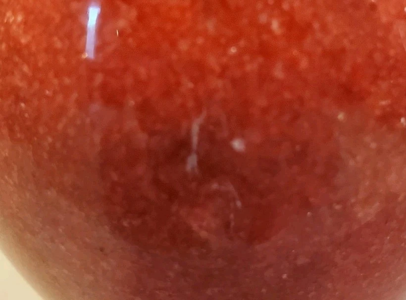 "Pisapapeles 3"" mármol macizo rojo manzana alabastro piedra fruta decoración del hogar acento" Foto 4 de 4