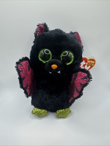 Ty Beanie Boos Drizella il pipistrello di Halloween peluche verde occhi glitter 6" - Foto 1 di 6