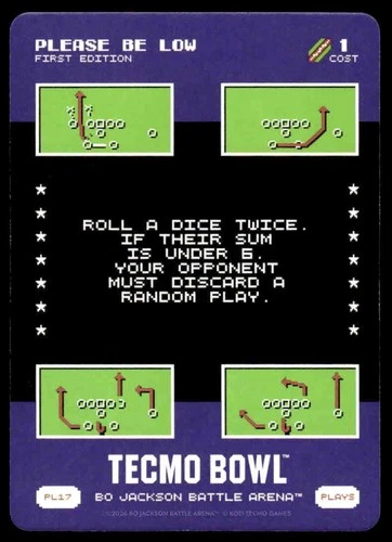 2026 Bo Jackson Battle Arena TECMO BOWL BOBA PL-17 PL17 Please Be Low SP