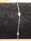 6 Inch 18K White Gold & Diamond Dainty Bracelet .65 Grams