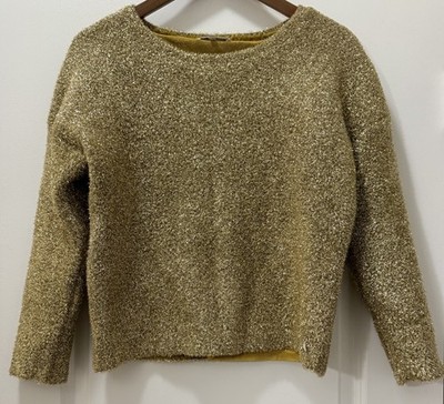 PATRIZIA PEPE Size 1, US Size 10 Golden Women Sweater