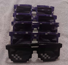 Minecraft 8 bit Pixel  Thug Life Gamer Plastic Sunglasses Lot of 5