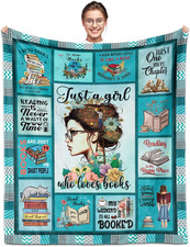 Just a Girl Who Loves Book‘S Blanket, Book Lovers Gifts for Women, Gifts for Boo