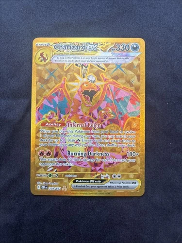 Pokémon TCG Charizard EX 2023 Obsidian Flames Holo Hyper Rare Card 228/197 SV03