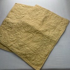 Pottery Barn Quilted Pillow Shams (2) Gold or Pale Yellow Standard EUC