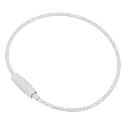 6 Drahtlänge dece Kabel Schlüsselanhänger, 5 Schlüsselanhänger weiß