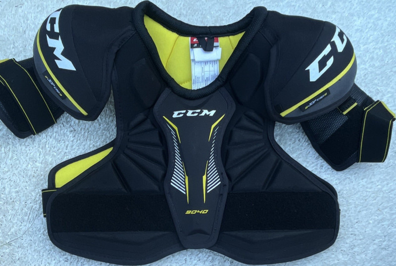 CCM Tacks 9040 Ice Hockey Shoulder Pad Large Padded Adjustable Black/Yellow