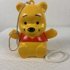 Walt Disney Vintage Winnie The Pooh Musical Toy Pull String Arms/Eyes Up/Down