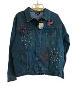 Caitlin Clark WNBA Indiana Fever Denim Jean Jacket Women’s Licensed-Large NWTs