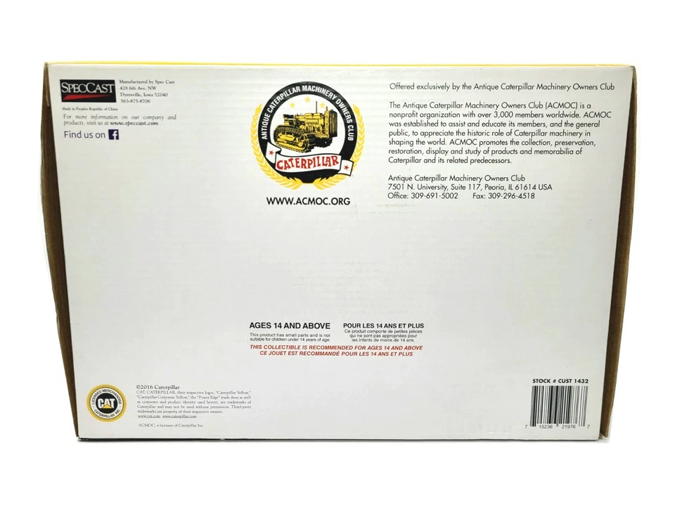 Caterpillar Cat D4 2T LeTourneau Blade Winch - SpecCast 1:16 Scale #CUST1432 New - Image 3 of 3