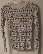 Hanna Andersson Holiday Pajamas Size Kids 14 Print "Raised by Elves" TOP COLOR