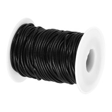 22Yard Round Leather Cord for Jewelry Making 2mm Leather String Black