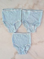 3 x NWOT vtg 100 nylon knit high waist briefs panties baby blue by TERI Lot