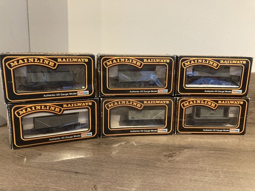 Rake 5 Mainline 00 BR 5/7 Plank Wagons Grey Livery + Guards. Boxes. Super Cond. - Picture 3 of 8