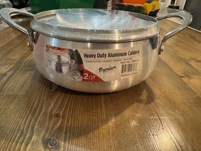 NEW Uniware Aluminum Heavy Gauge Caldero With Aluminum Lid,Silver 2.0 QT