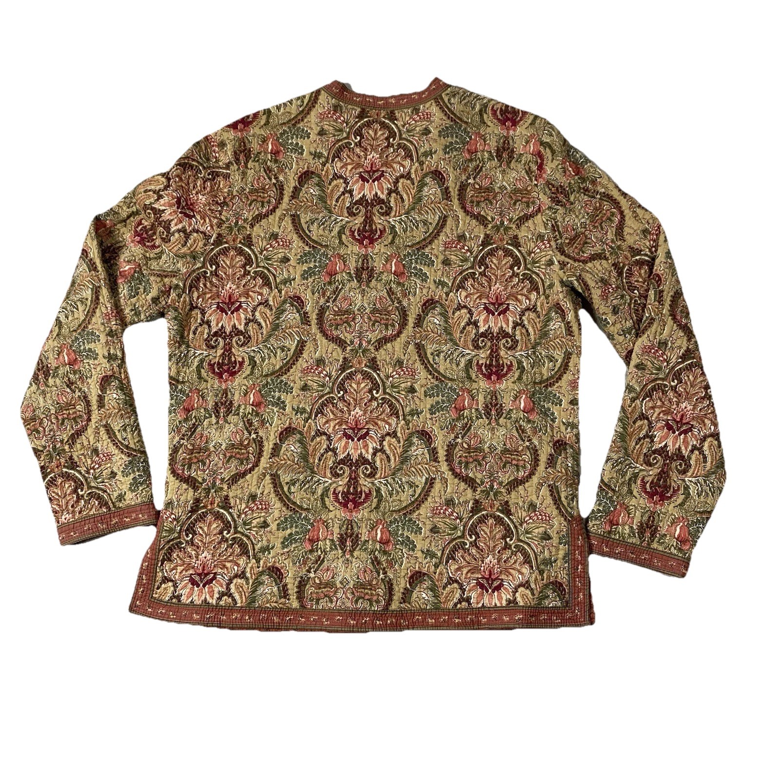 Quilted Mandarin Collar Reversible Button Up Jack… - image 2