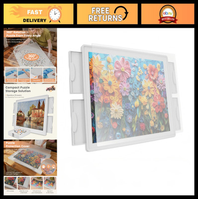 1500-Piece Rotating Puzzle Board with 4 Drawers & Cover, 360° Spinning Table, 25