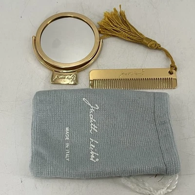Vintage Judith Leiber Compact Mirror w/ Comb Original Pouch Made in Italy - Image 1 of 4