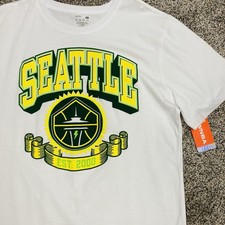 New SEATTLE STORM T-SHIRT white green WNBA space needle UNISEX ADULT XL nwt