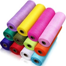 Timgle 12 Rolls 10 Inch Deco Mesh Rolls Ribbon for Wreath Making 30 Feet Poly...