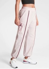 Athleta Stay Fly Pant Light Pink Large Tall Track Pants Water / Wind Resistant